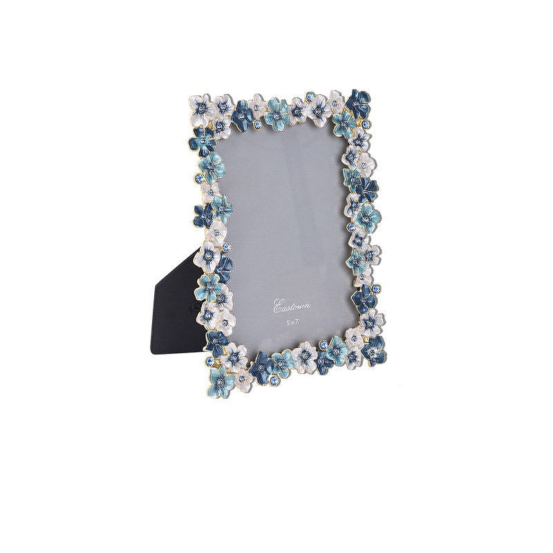 European-style Light Luxury Diamond-encrusted Photo Frame Table 6-inch French Flower High-end Romantic Creative Wedding Photo Frame