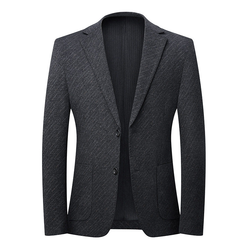 Áo Vest/Blazer Nam Dệt Kim Co Giãn Dáng Ôm Chống Nhăn Màu Xám Đậm
