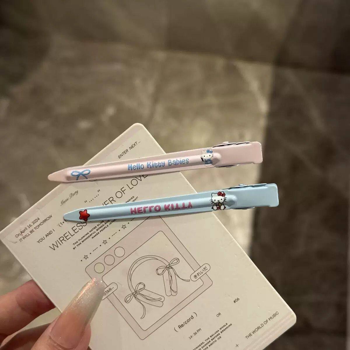 卡通kt猫侧边夹发夹学生蓬松洗脸化妆一字夹高颜值碎发刘海夹发卡