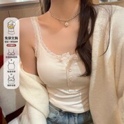 Solid Color Camisole Women's Summer 2024 New Style Inner Beauty Strap Chest Pad One-piece Base Women's Top Outer Wear