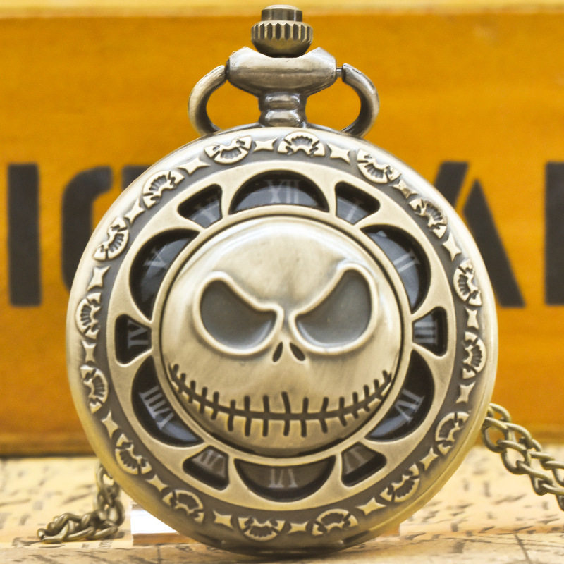 镂空时尚复古石英表个性潮流大号项链怀表厂家批发怀旧手表