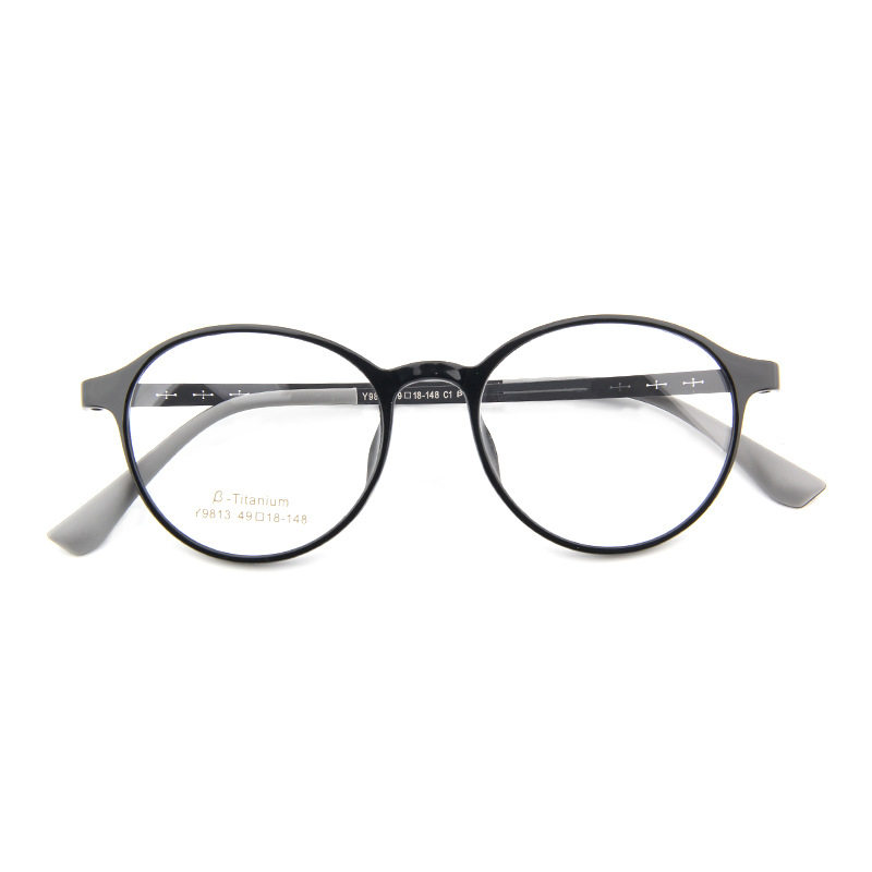 Rubber Titanium Oval TR90 ultra-light glasses frame wholesale cold brown color students can match degrees myopia glasses frame Y9813