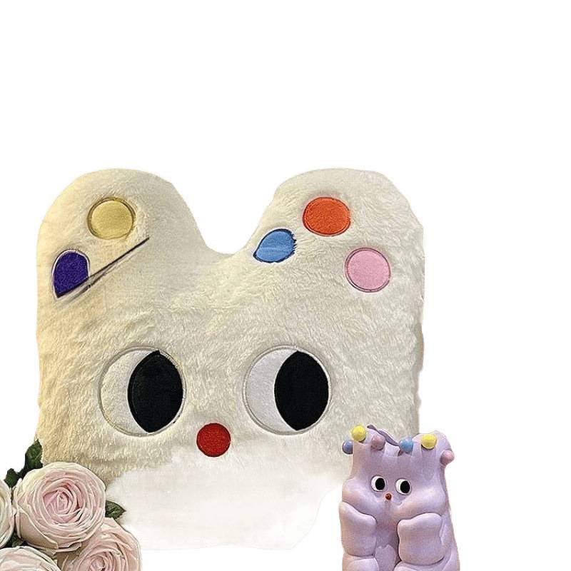 Scandinavian Style Milk Puff Cat Pillow Dopamine Plush Doll Cute Pink Flower Sofa Bedroom Pillow Birthday Gift