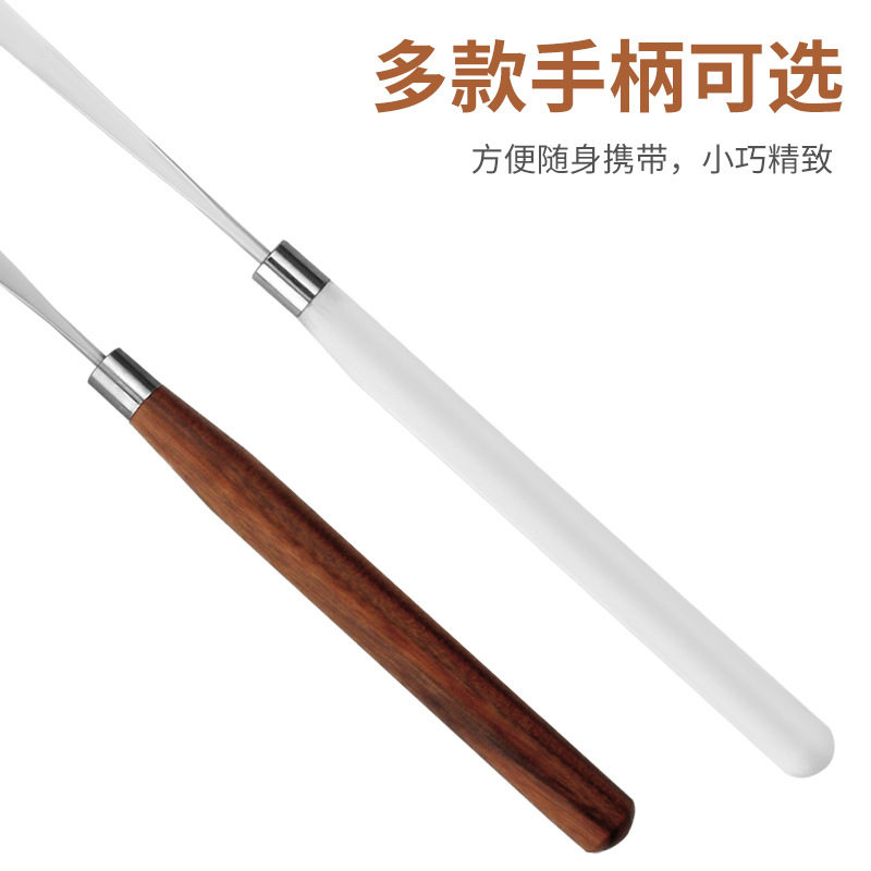 New nail art glue stick solid wood stainless steel color stick nail polish take glue stick acrylic ultra-thin foundation shovel scraper