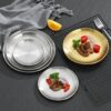 [Factory direct sales] Korean stainless steel thickened disc Golden barbecue plate fruit cake plate barbecue plate
