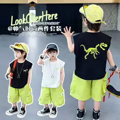 Boys' Summer Luminous Dinosaur Suit 2026 New Children's Thin Casual Two-Piece Set Baby Summer Clothes