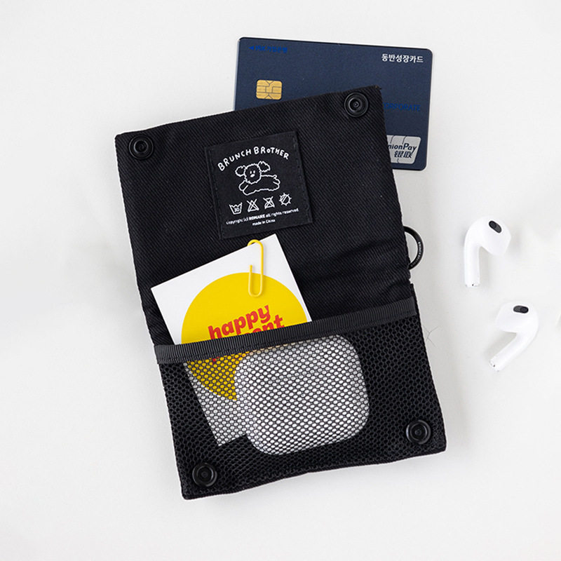 South Korea Same Style Romane Cartoon Folding Coin Purse Portable ID Card Bag Headset Mouth Red Bag Storage Bag