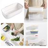 Multifunctional Drain Basket Plastic Square Double-Layer Kitchen Fruit and Vegetable Packaging Basket Contrasting Color Thickeneding Can Be Hung Storage