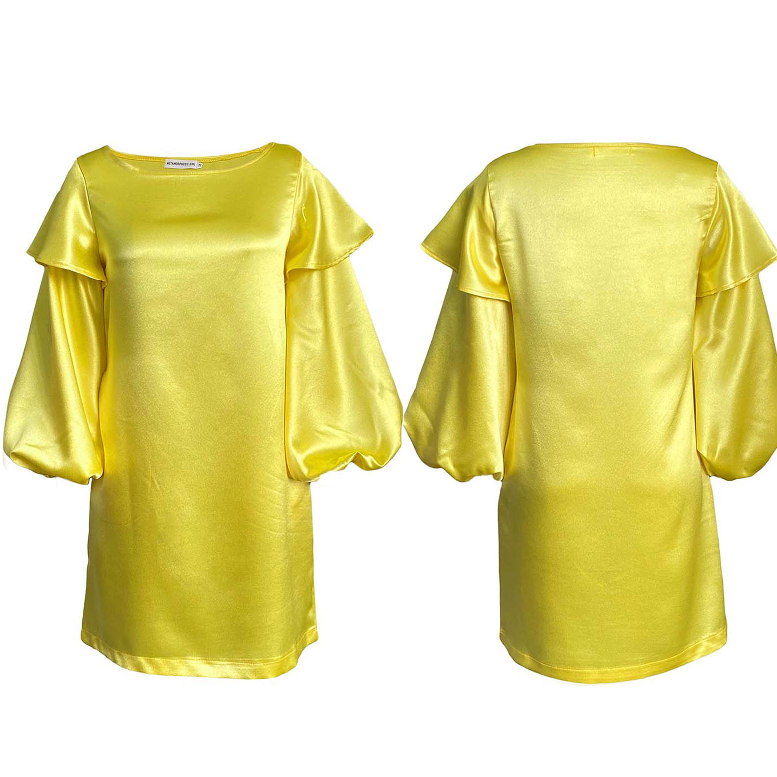 Plus Size Fashion Dress Loose Fit Puff Sleeves Stylish Design Autumn Wear for Moms Wholesale Available