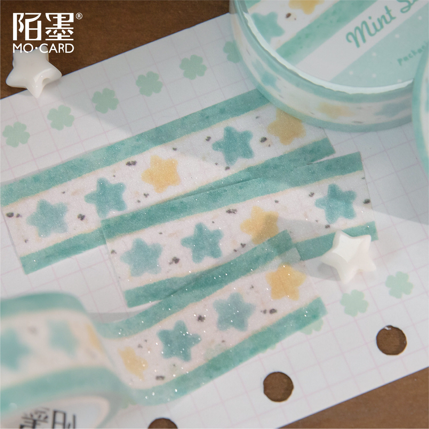 Momo Flash Sand Washi Tape Ding Ding Cake Shop Series Cute Dessert Handbook DIY Pull Strip Decorative Tape
