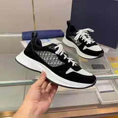 High-Quality B25 Shoes with Lettering, Low-Top Men's Shoes with Monogram Embroidery, Thick-Soled Fashionable Sports Casual Shoes