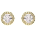 [high version] gold color-white diamond earrings