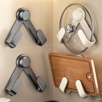 Suction Pot Cover Rack Wall Hanging Non-Punch Household Multifunctional Kitchen Storage Rack Storage Cutting Board Placer Chopping Board Rack