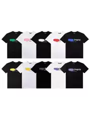 Palm Men's Round Neck Short-Sleeve Spray-Painted Graffiti Trendy Brand T-Shirt Unisex Letter Print