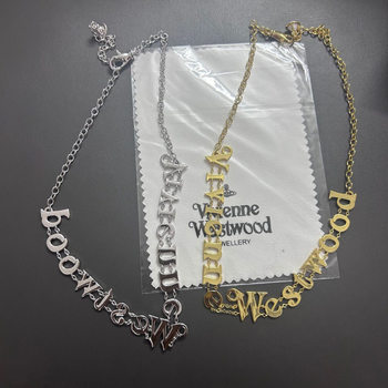 Hot Style Queen Mother Chocker Letter Logo Necklace for Women Vivienne Accessible Luxury High-End English Chain Collar