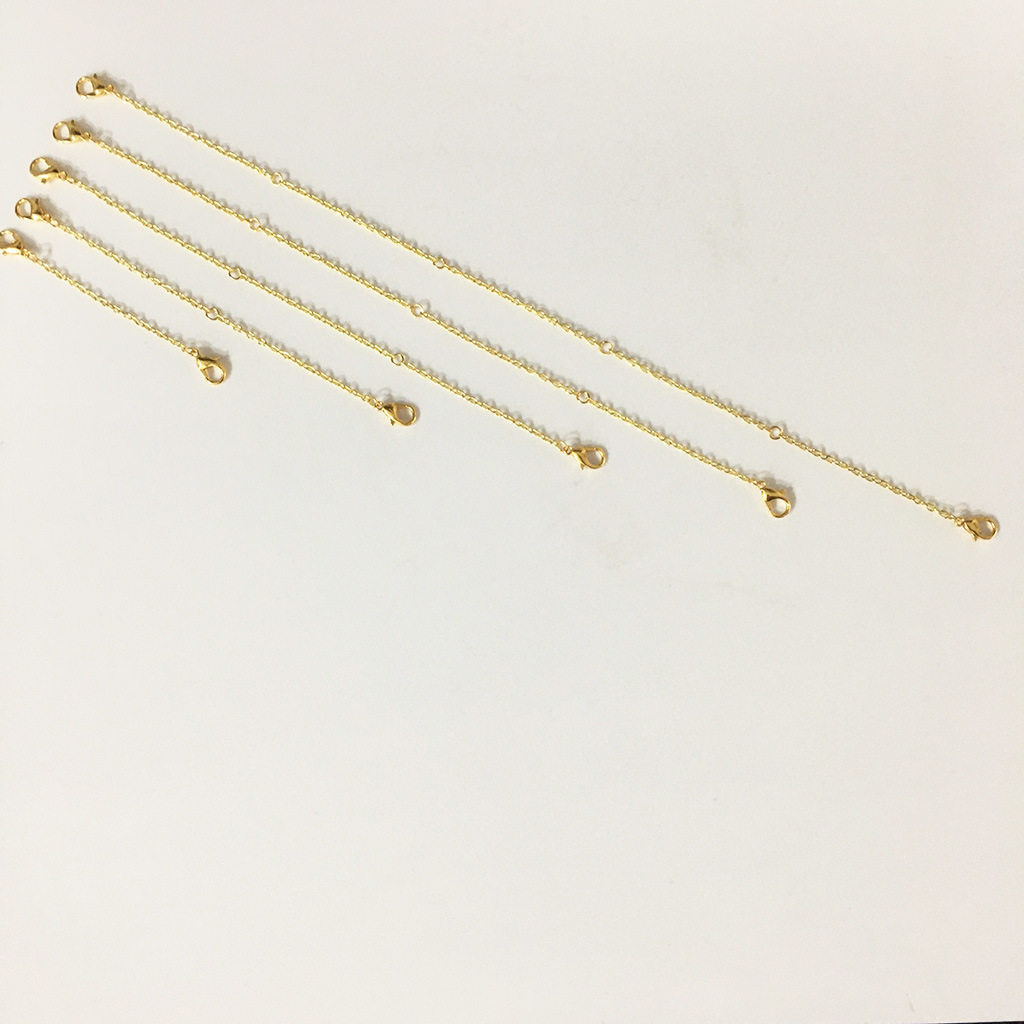 Alloy lobster clasp chain DIY necklace chain extension chain 5 sets of bracelet accessories adjustable long tail chain