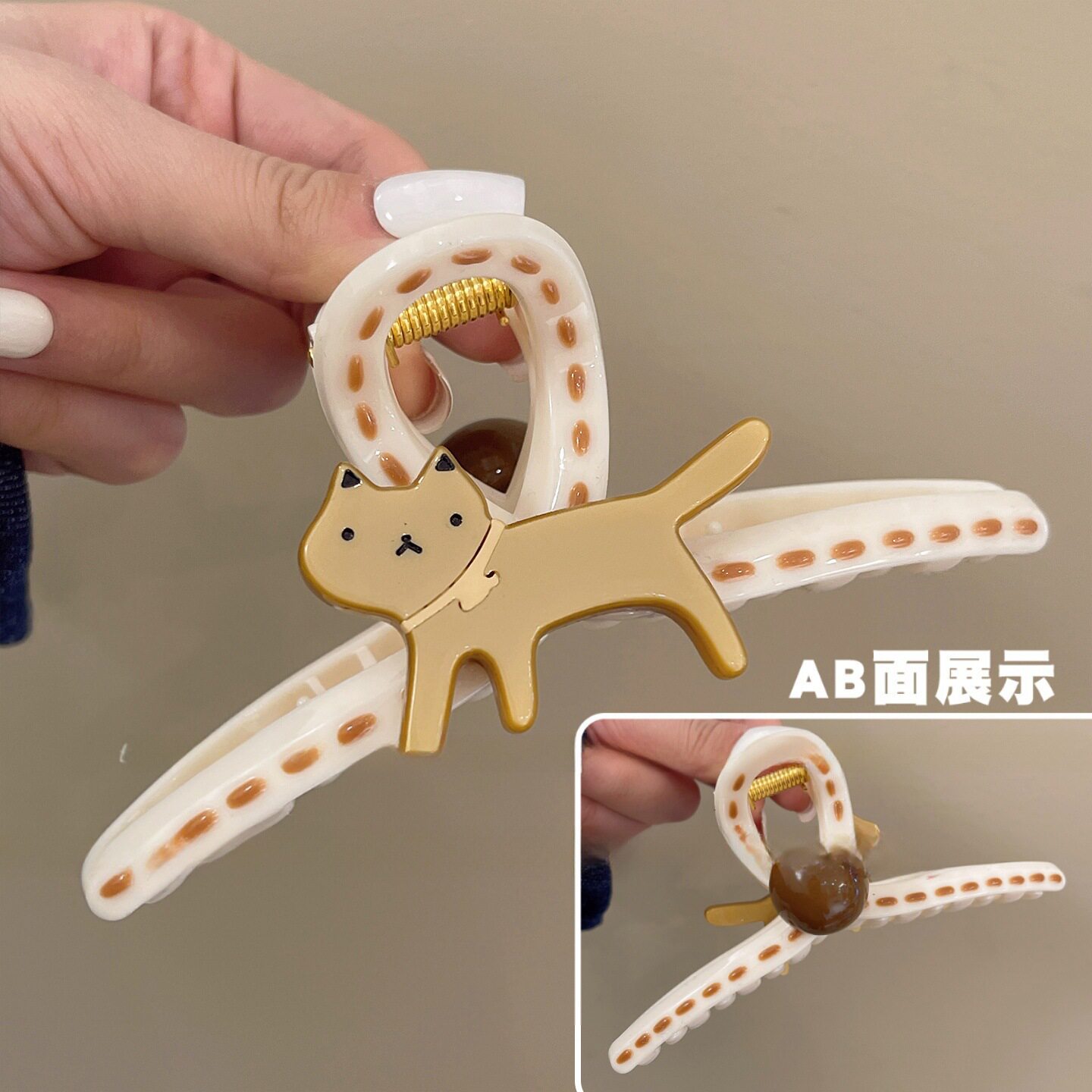 卡通动物狗狗猫咪抓夹高颜值五角星后脑勺盘发鲨鱼夹可爱发饰网红
