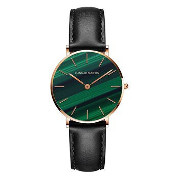 Amazon Hannah Martin Brand Japan Movement Quartz Watch Belt Women Malachite Watch Wholesale