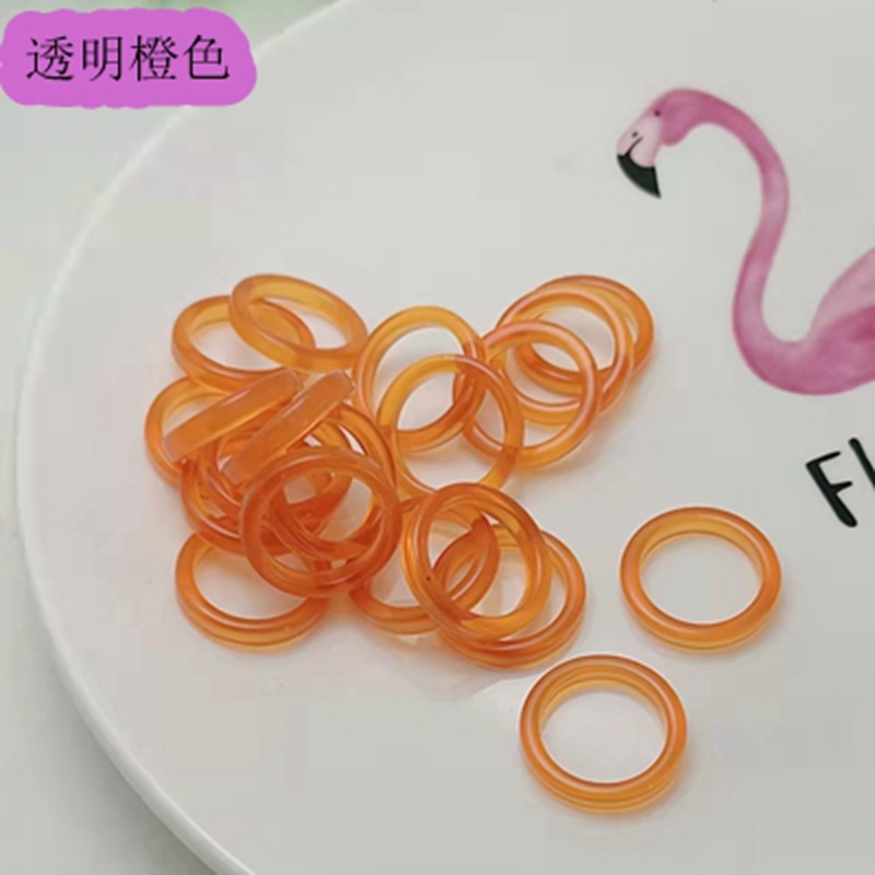 现货树脂醋酸戒指女混合彩色圆形方形指环套装外贸内销指圈批发