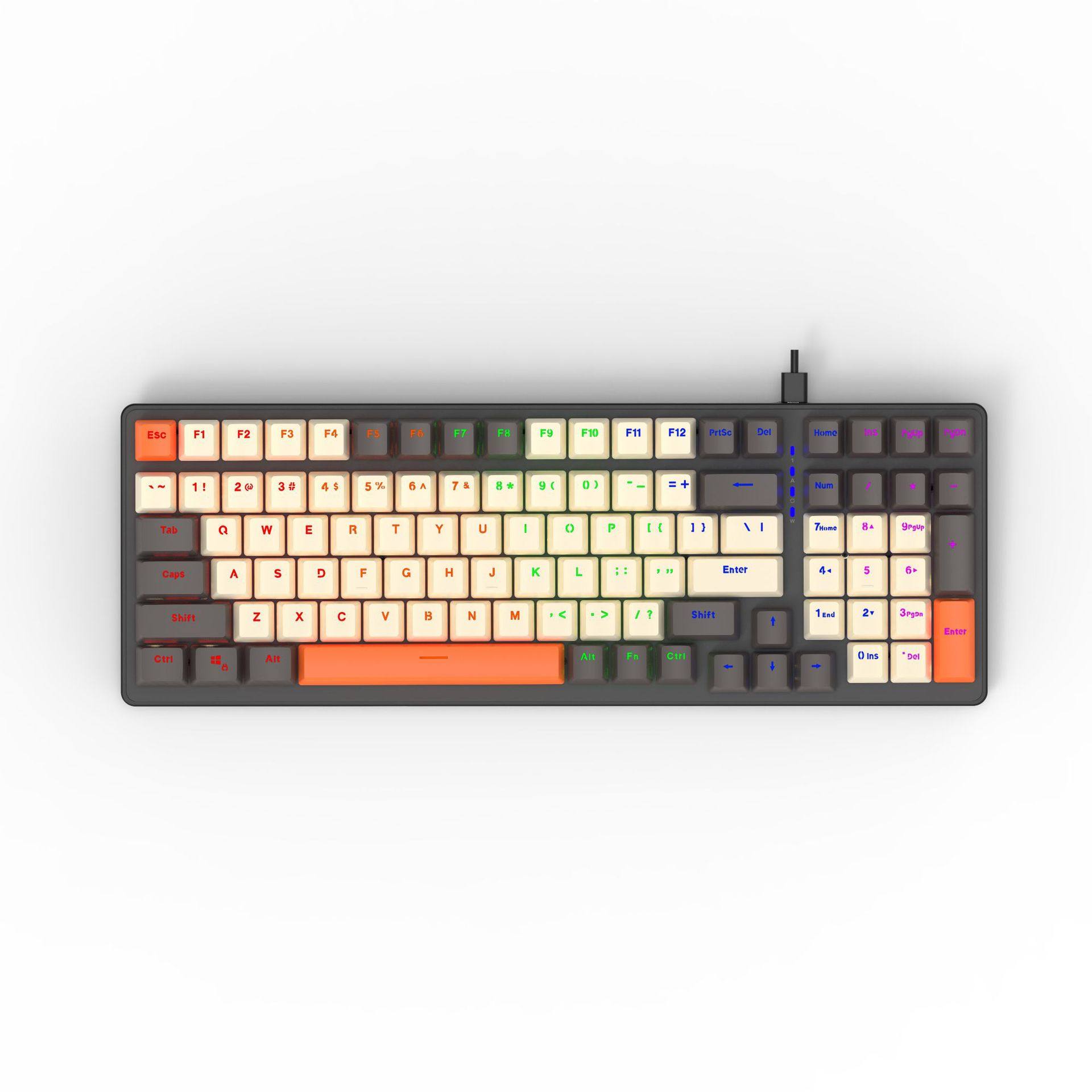 Factory Customized Jk98 Korean and Russian 100-Key Mechanical Keyboard Hot-Swappable Wired Wireless Gaming Keyboard E-Sports