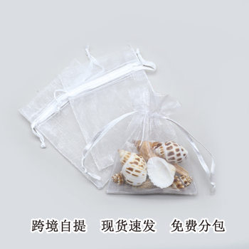 Factory Direct solid color drawstring bag organza bag transparent mesh bag drawstring gift bag small jewelry candy bag
