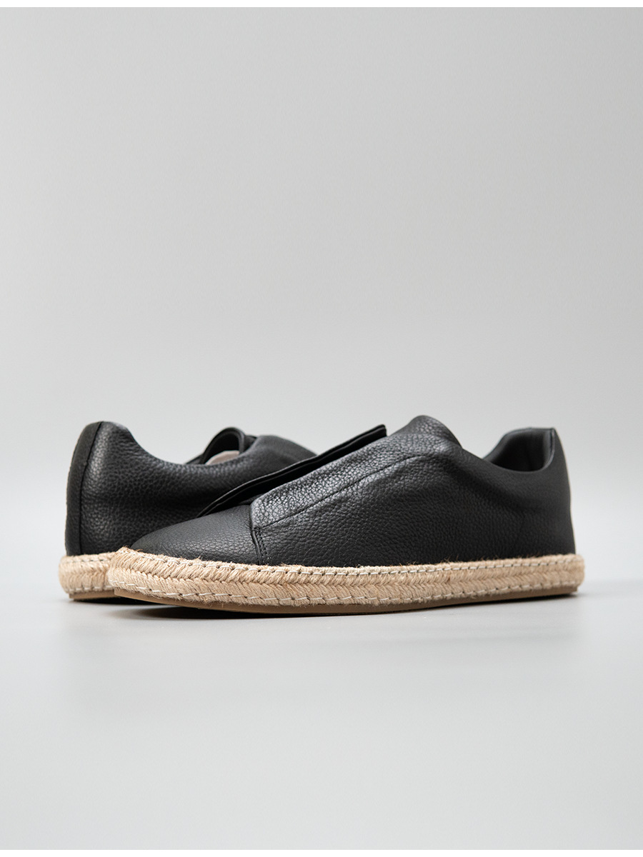 Giày lười sneaker nam da bò thật lớp đầu màu trơn phong cách thể thao đơn giản — Màu nâu, màu đen, Màu trắng