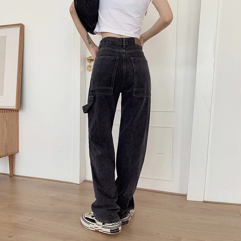 High Waisted Loose Fit Vintage Denim Jeans for Women Spring Collection Versatile Flattering Full Length Wholesale