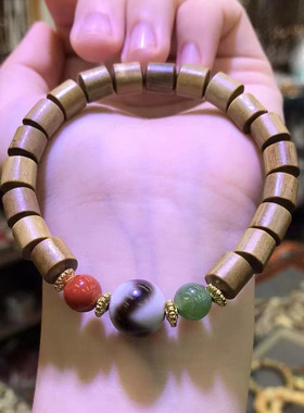 直播绿檀木木质民族风女