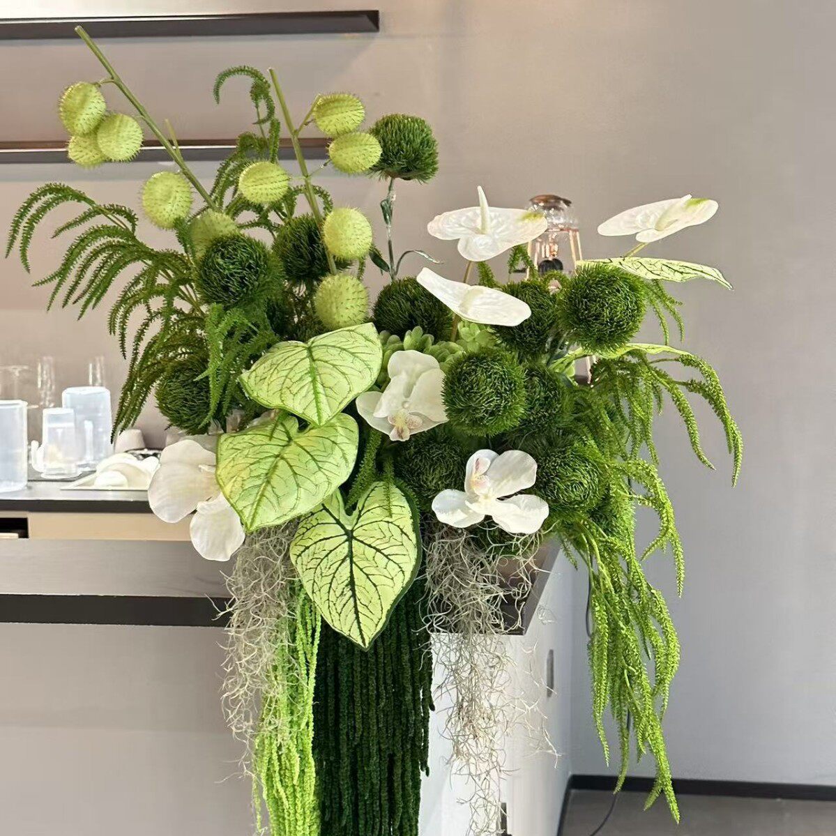 Simulated Green Plant Ornaments, Sugar Cotton Pufferfish Fruit, Zen Vase Inserts, Living Room Home Decoration Ornaments, Chestnut Fruit Bubble Fruit