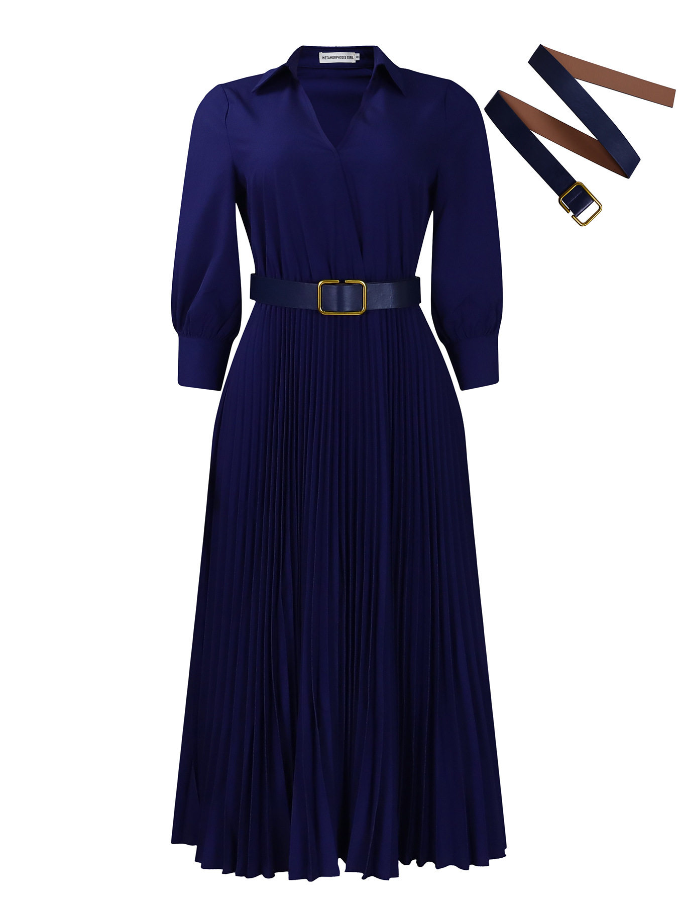 Plus Size Solid Color Dress Fashionable Elegant Design Autumn Wear for Women Wholesale Available