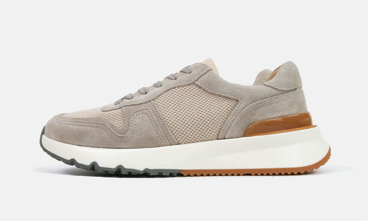 Giày thể thao nam da thật thoáng khí đế dày phong cách retro — Màu kaki