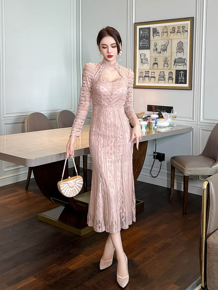 (Mới) Mã A1554 Giá 1260K: Váy Đầm Liền Thân Dáng Dài Nữ Chtdng Dáng Ôm Body Gợi Cảm Sexy Hàng Mùa Xuân Thu Đông Kiểu Đuôi Cá Thời Trang Nữ Chất Liệu Ren G04 Sản Phẩm Mới, (Miễn Phí Vận Chuyển Toàn Quốc).