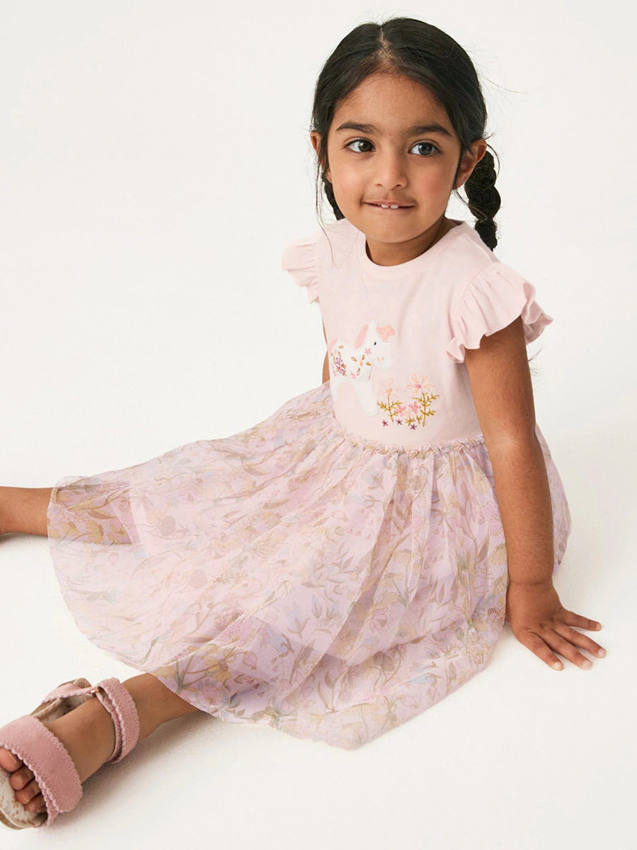 Girls' Tulle Dress, Cotton Kids' Summer Skirt, Cute Animal Girls' Princess Dress