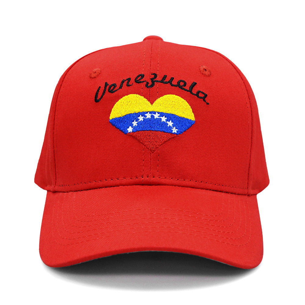 跨境热销棒球帽刺绣字母委内瑞拉国旗帽子外贸爆款户外运动活动帽