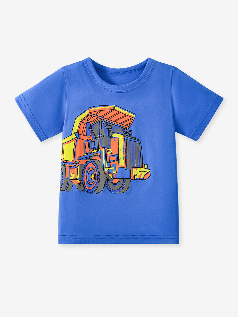 Boys' Summer Cartoon Car Cotton Short-Sleeve T-Shirt Three-Pack from Factory, Kids' Tee