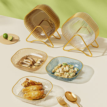 Bone dish household light luxury transparent small plate food grade dining table fruit snack dish bone dish source manufacturer