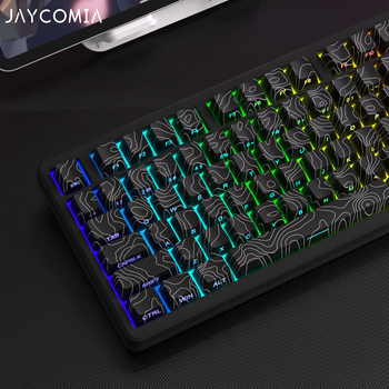 Original contour terrain two-color injection sublimation side engraved light transmission key cap PBT material large full set of boxed keys