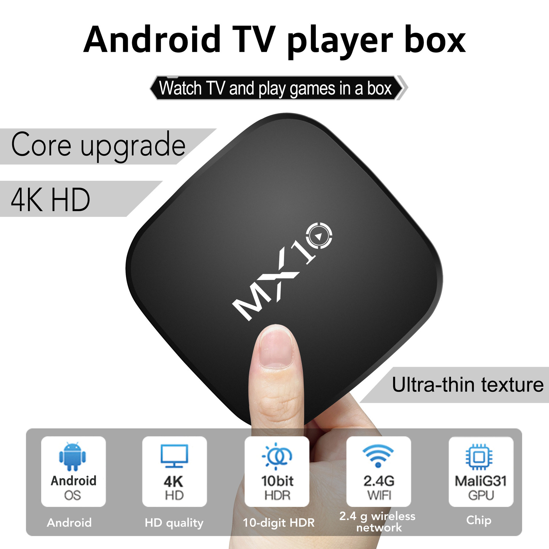 Foreign Trade Mx10 Set-Top Box Rk3228A Android 10 Tv Box 4K Hd Wifi Player Tv Box