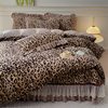 2025 Autumn/Winter New Milk Velvet Bed Cover Four-Piece Set, Non-Slip Winter Fleece-Lined Quilted Bed Sheet Three-Piece Set
