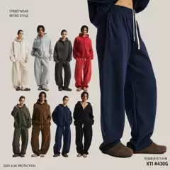Artie Men's Wear | 2026 New Autumn/Winter Drawstring Casual Versatile Sweatpants with Fleece, Temperature-Regulating and Warm Curved-Cut Long Pants