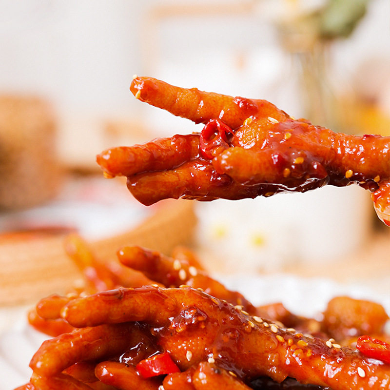 Korean style hot chicken feet sauce food chicken feet seasoning Turkey noodles flavor bagged chili sauce 100g