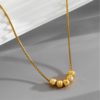 Fashion Tiktok New Wufu Linmen Micro-inlaid Necklace Women's Copper Fashionable Light Luxury Style Transfer Beads Collarbone Chain Without Fading