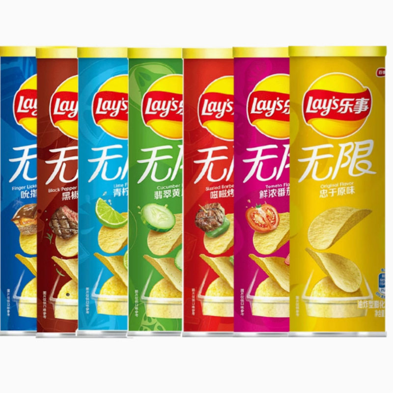Le. Shi Unlimited Potato Chips 90g Per Can Tomato Cucumber Bbq Original Flavor Casual Puffed Snacks Internet Celebrity Snacks