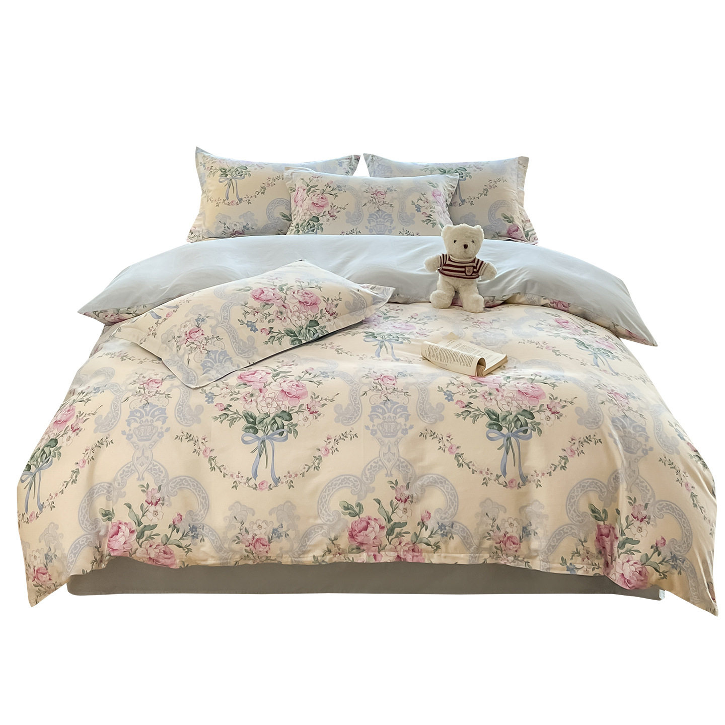 Category a Maternal and Infant Grade 100% Cotton Four-Piece Set Accessible Luxury Simple Style Bed Bed Sheets Quilt Cover Bedding Student Dormitory Three-Piece Set