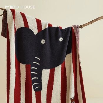 Half Velvet Knitted Blanket Office Nap Sofa Shawl Air Conditioning Blanket Knitted High-End Blanket Ins