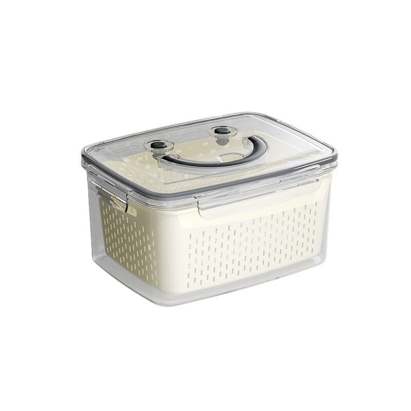 Portable Draining Basket Household Kitchen Vegetable Washing Plastic Water Filter Refrigerator Finishing Fruits and Vegetables Fresh-keeping Dust-proof Storage Box