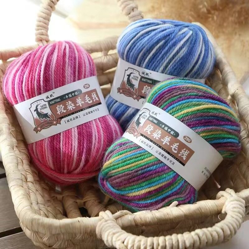 290 Wool Thread Hand-Knitted 4-Strand Multi-Color Wool Adult Hat Scarf Thread Stick Needle Crochet Outwear Medium Thick Thread