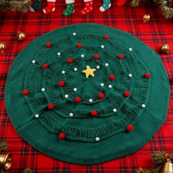 Cross-Border Ins Christmas Tree Blanket Finished Product as a Gift for Besties Christmas Tree Blanket Hand-Knitted Flower Blanket for Nap