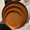Japanese-style Tea Set Imitation Wood Grain Tea Tray Tray Household Water Cup Tray Round Hotel Restaurant Hotel Tray Barbecue Tray