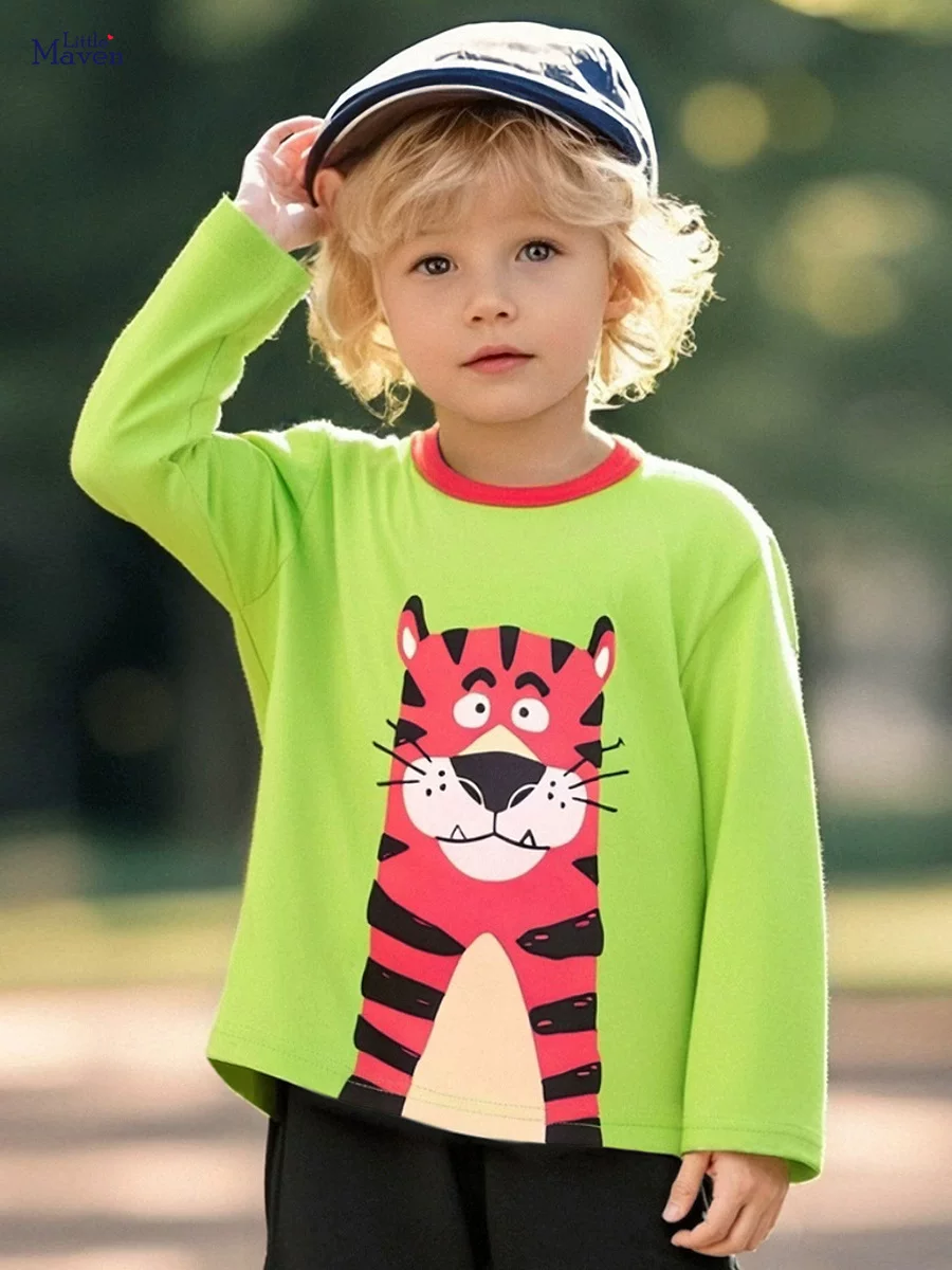 Style Boys' T-Shirt, Autumn Cartoon Baby Top, Long-Sleeve Cotton Tee Wholesale